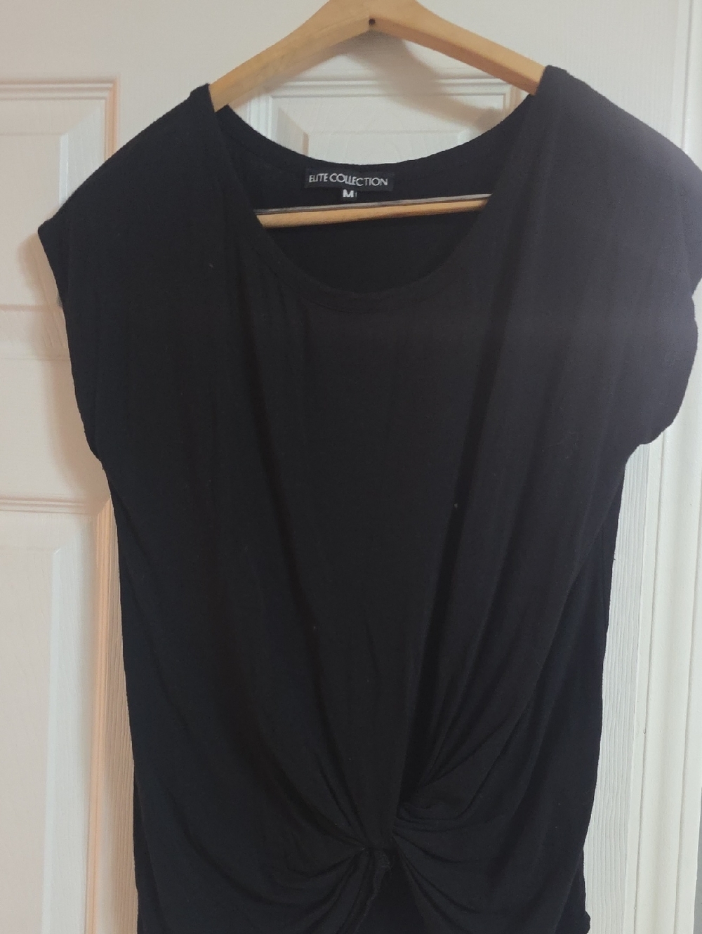 Elite Collection Black Twist-Knot Short Sleeve Tee